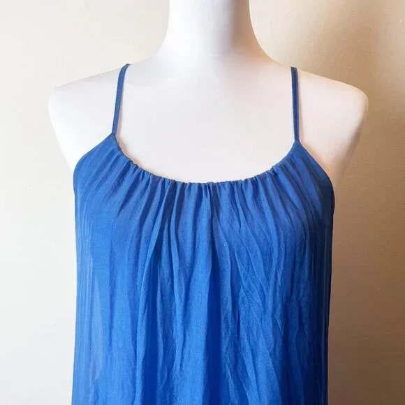 Made In Italy Vibrant Blue 100% Silk Maxi Dress | Moda Rose Style | EUC - Picture 3 of 7